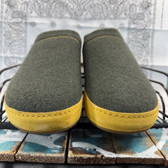 NEW Olukai Hamani Hulu Australia Wool Slippers Olive Slip On Mule Men’s Size 12 - Picture 4 of 9